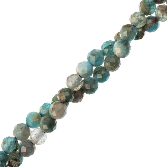 John Bead Earth's Jewels Semi-Precious 15 in Strand Round Facetted 2x2.25mm Apatite