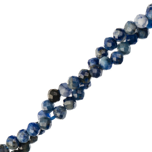 John Bead Earth's Jewels Semi-Precious 15 in Strand Round Facetted 2x2.25mm Lapis Lazuli