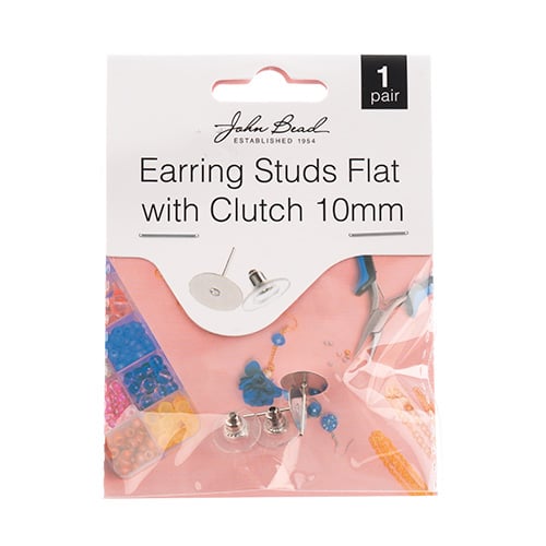 Must Have Findings - Earring Studs Fat with Barrel Clutch 10mm