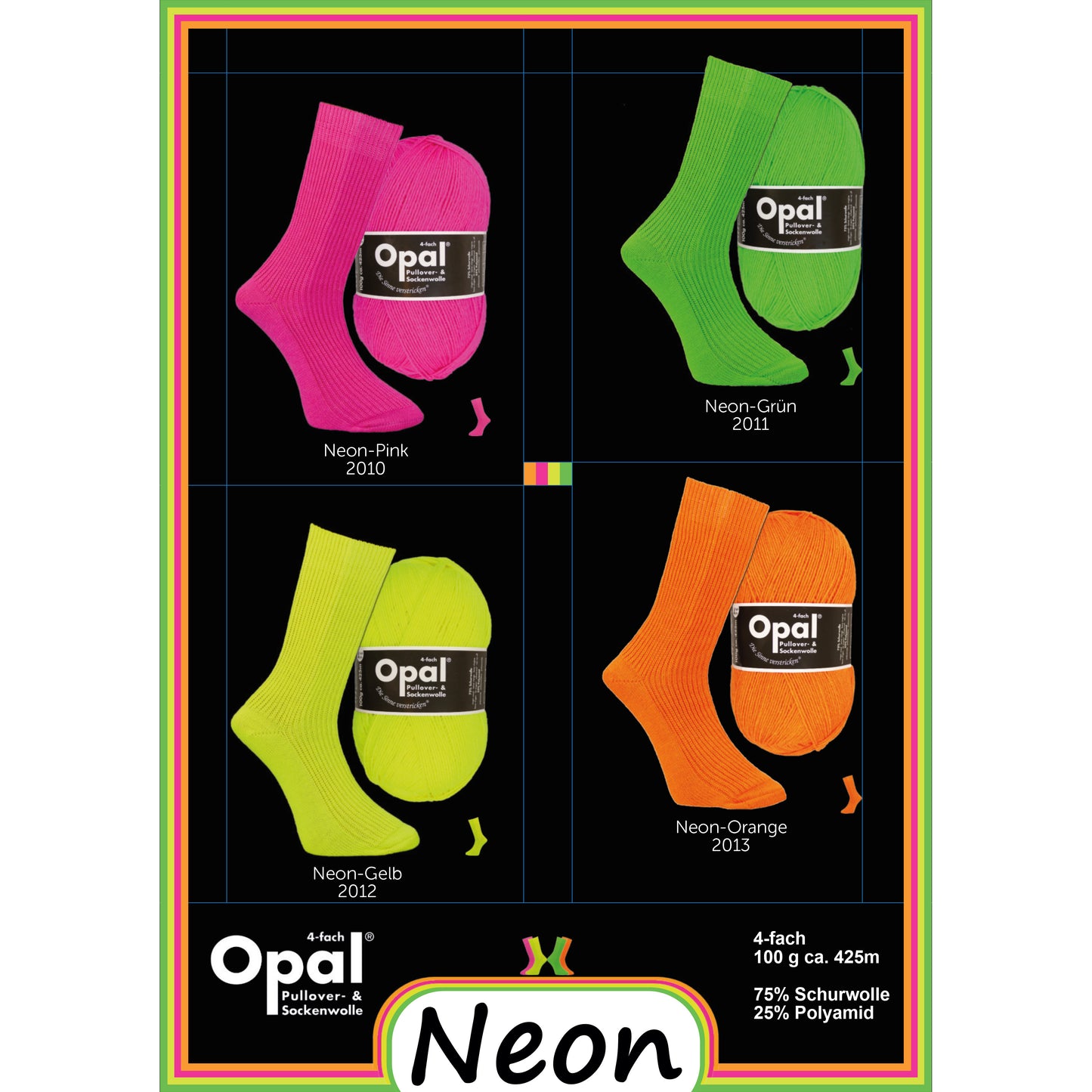 Opal Sock Neon Uni - 4ply