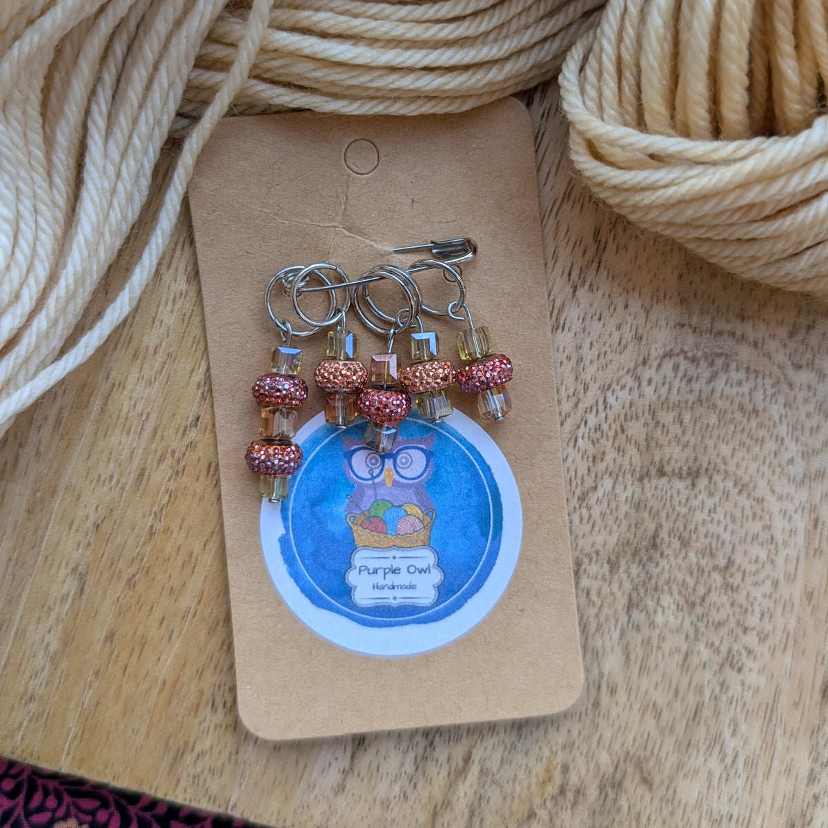 Purple Owl Handmade Stitch Markers
