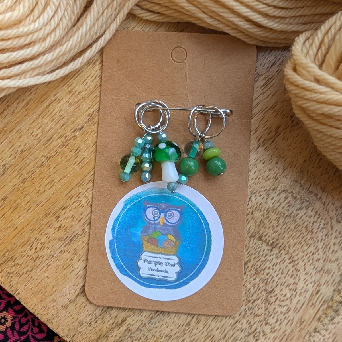 Purple Owl Handmade Stitch Markers