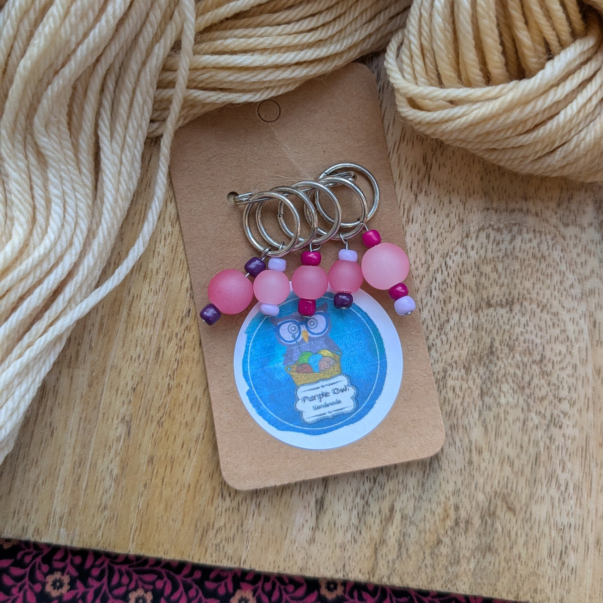 Purple Owl Handmade Stitch Markers