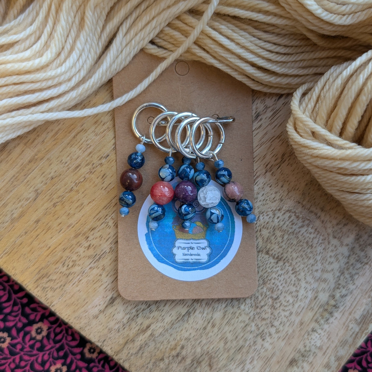 Purple Owl Handmade Stitch Markers