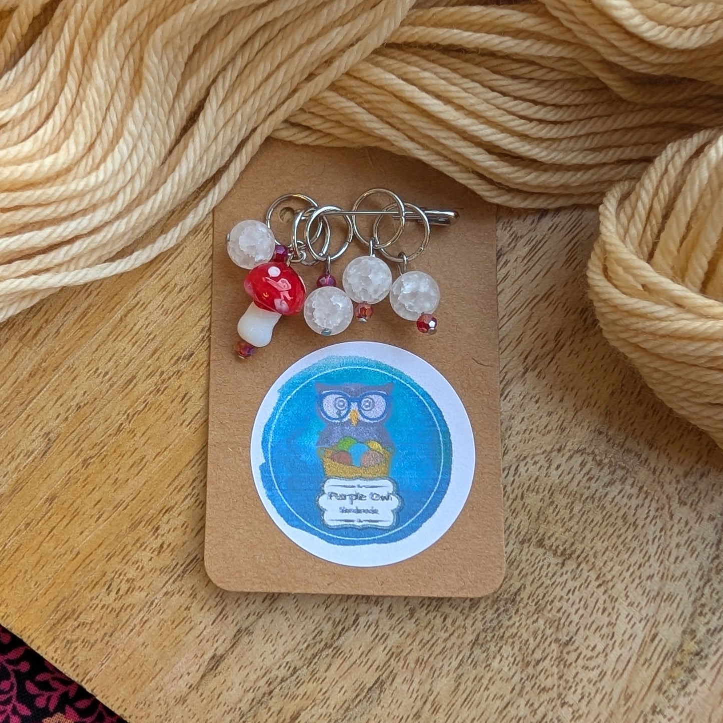 Purple Owl Handmade Stitch Markers