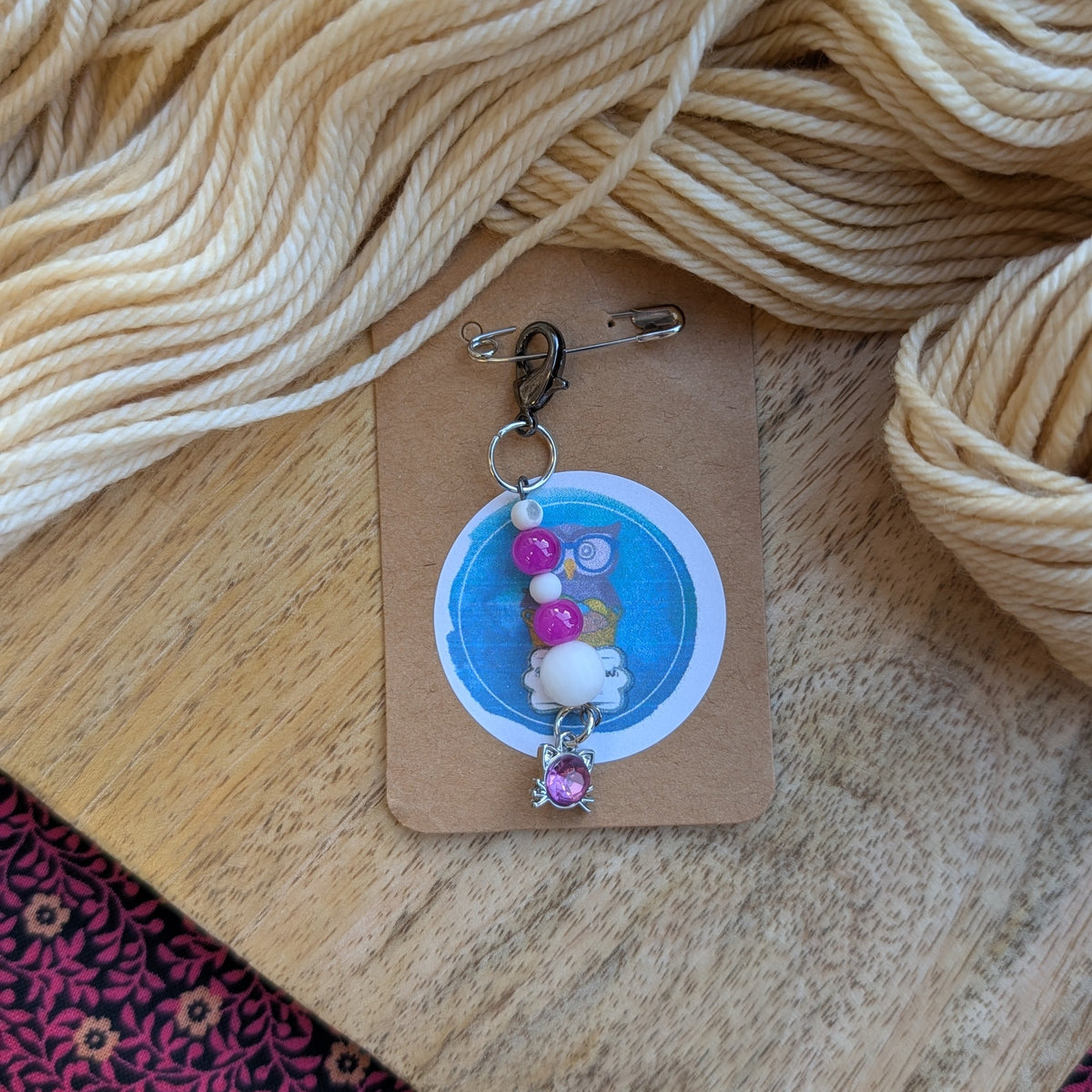 Purple Owl Handmade Stitch Markers