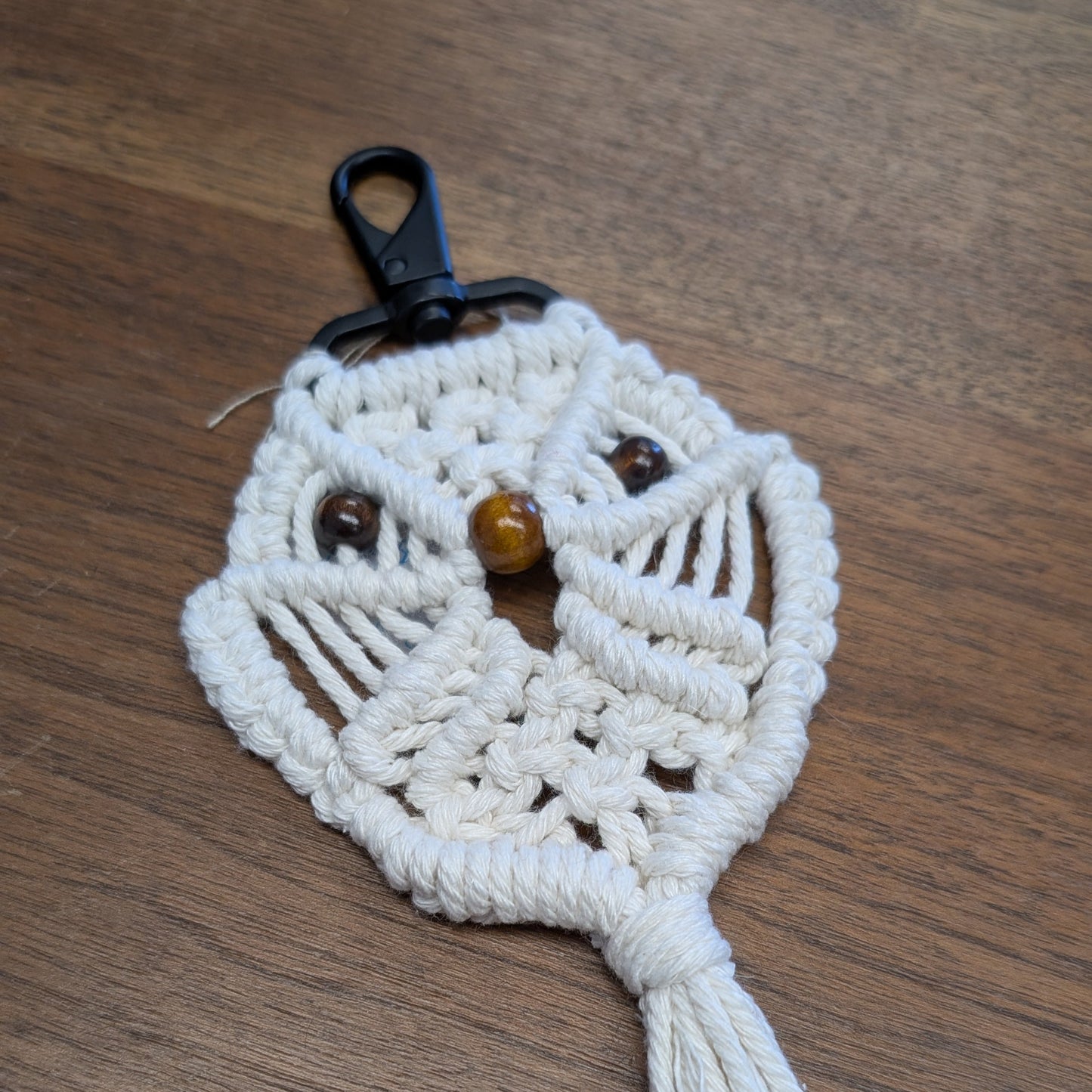 Purple Owl Macrame Key Chain