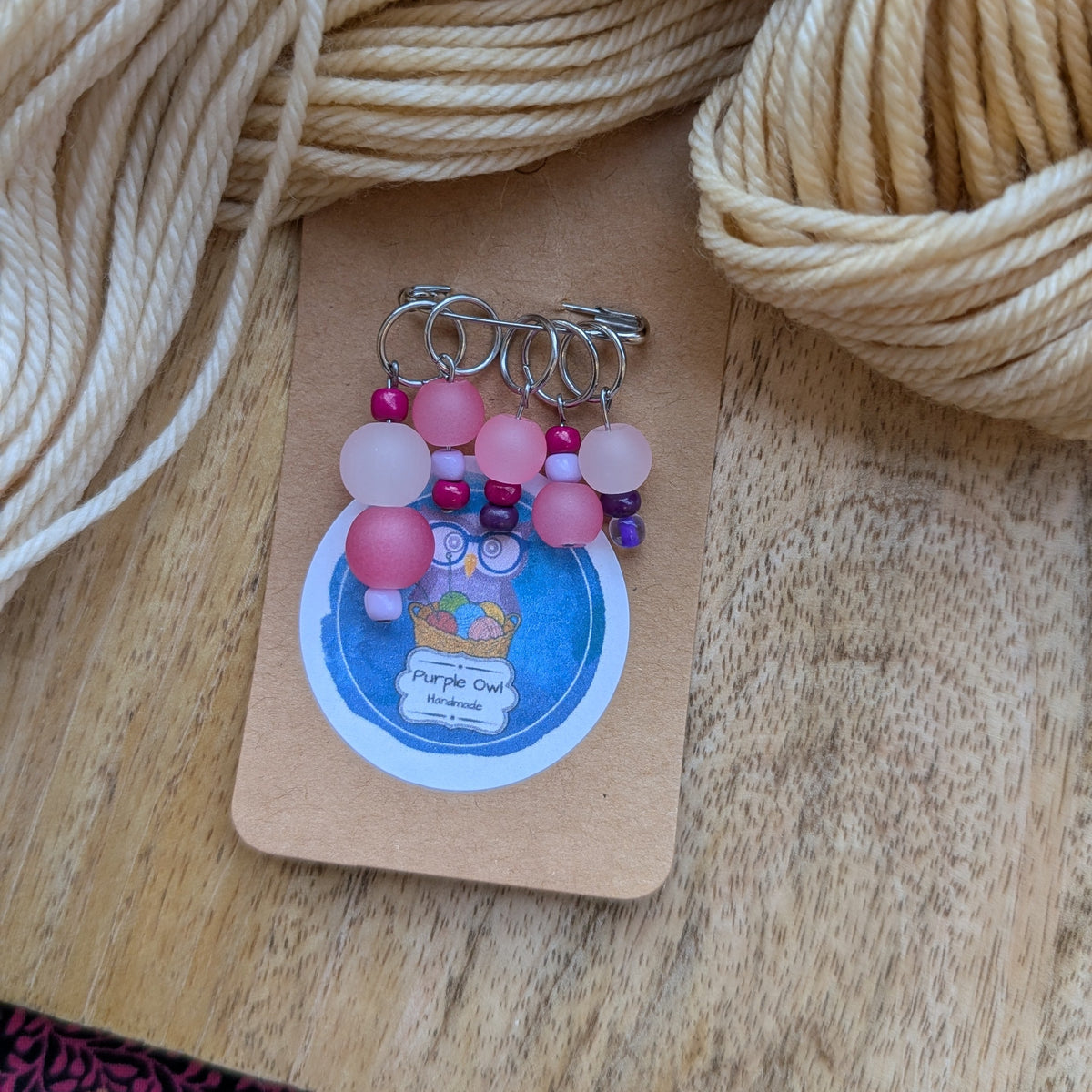 Purple Owl Handmade Stitch Markers