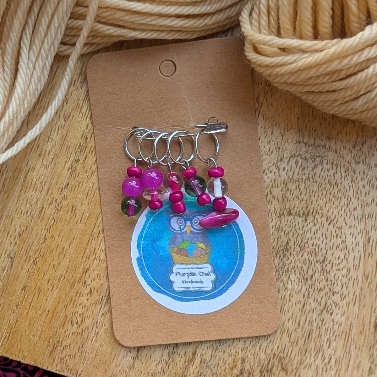 Purple Owl Handmade Stitch Markers