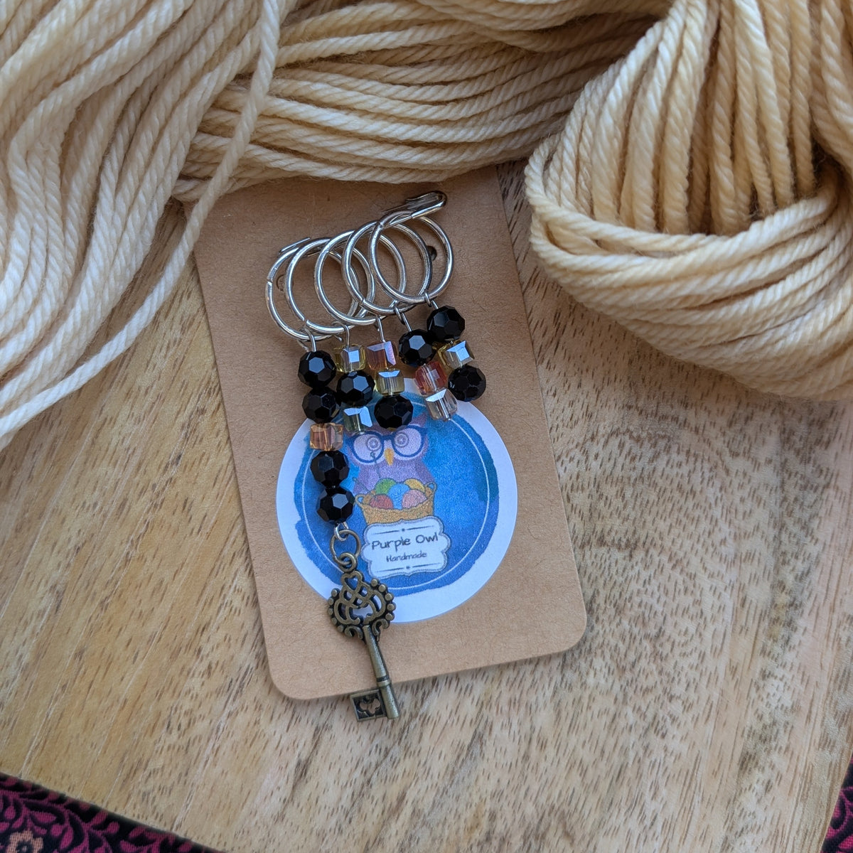 Purple Owl Handmade Stitch Markers