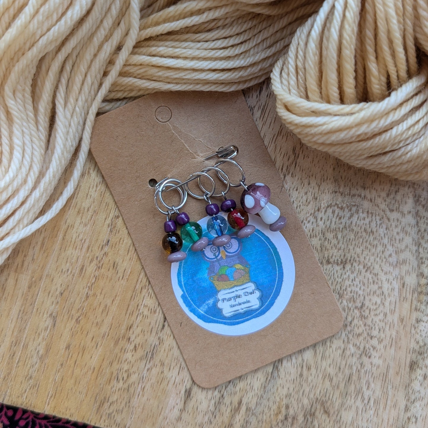 Purple Owl Handmade Stitch Markers
