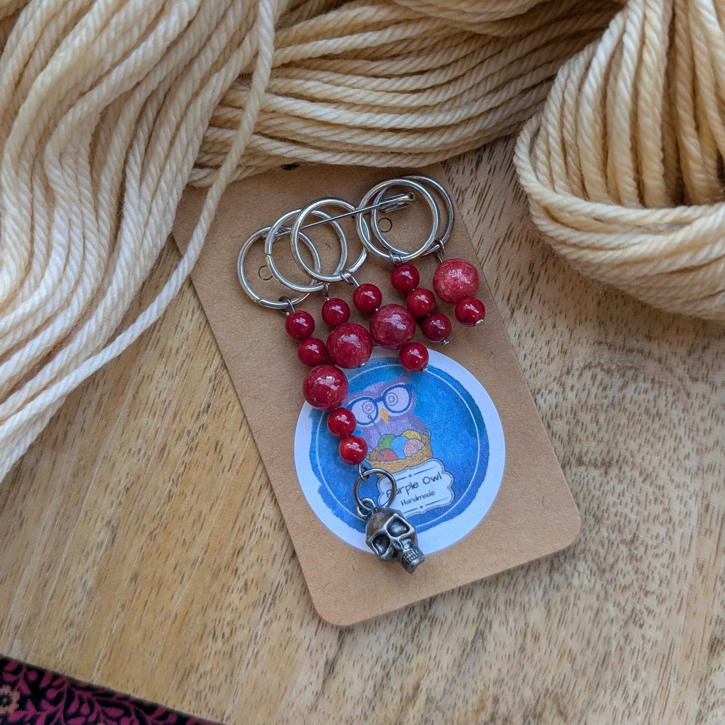 Purple Owl Handmade Stitch Markers
