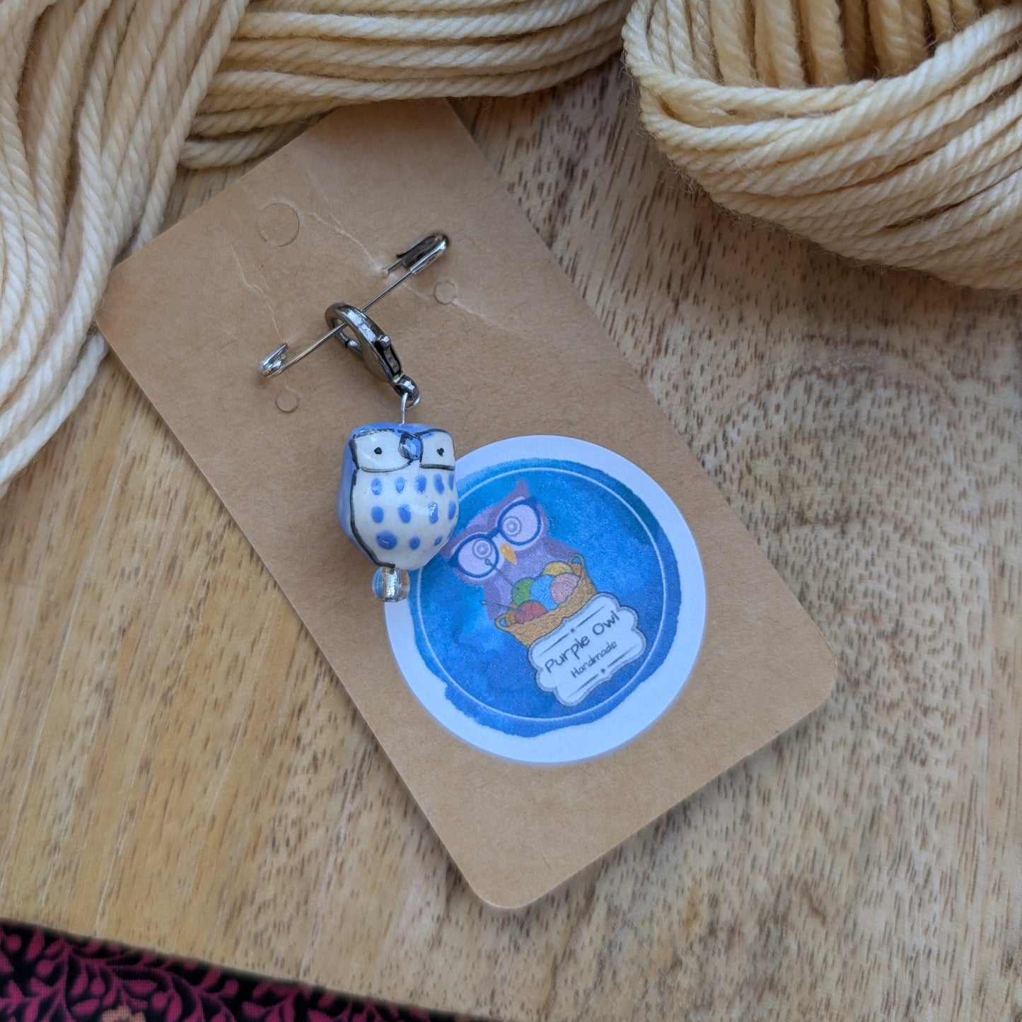 Purple Owl Handmade Stitch Markers