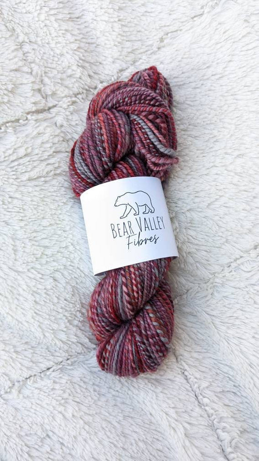 100% Merino Handspun Yarn | Bulky/Worsted | Berry